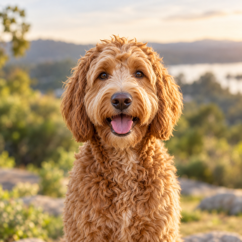 Biscuit, a Labradoodle